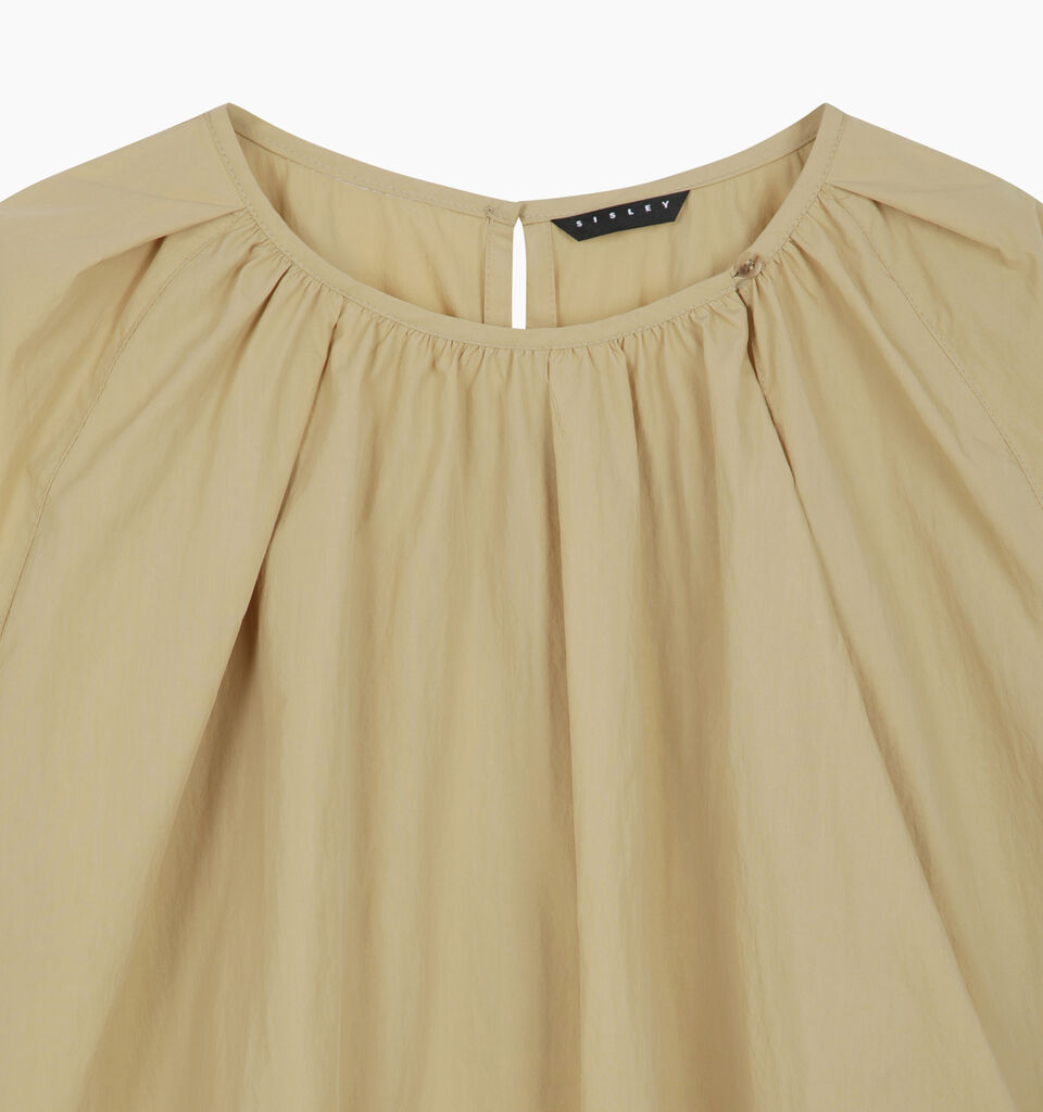 Beige blouse with balloon sleeves - null - Beige | Sisley K image number 3